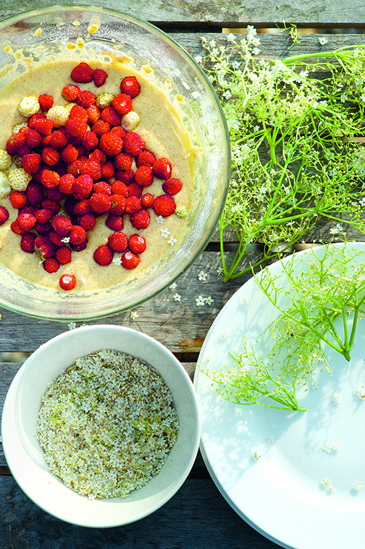 Elderflower & strawberry drop scones