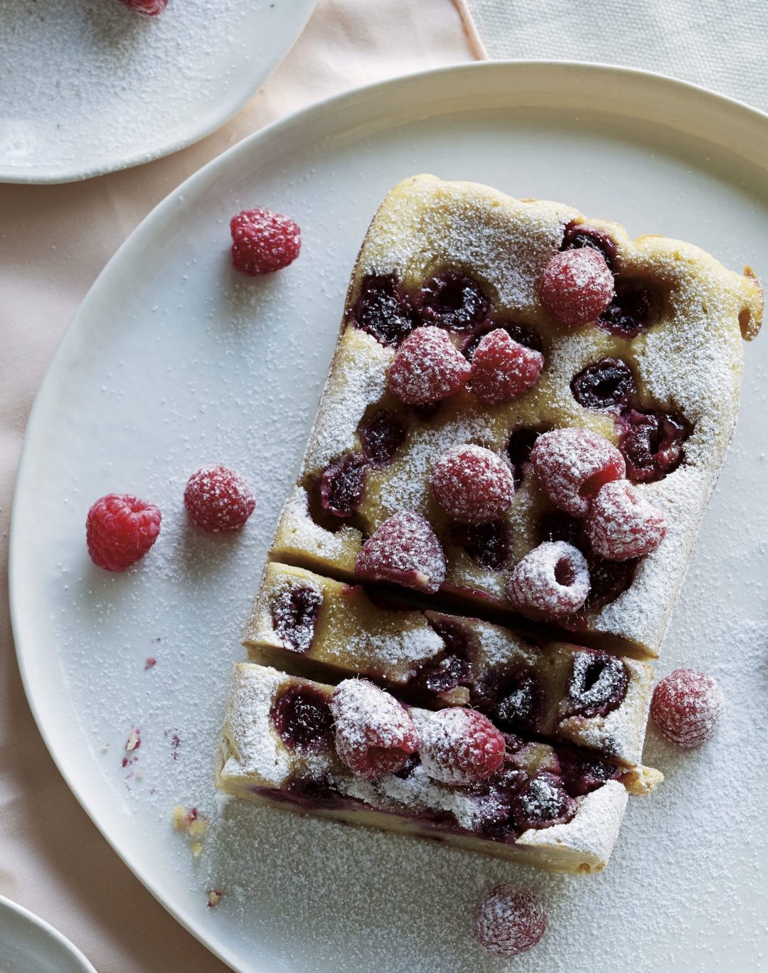 Raspberry, white bean and rose cake