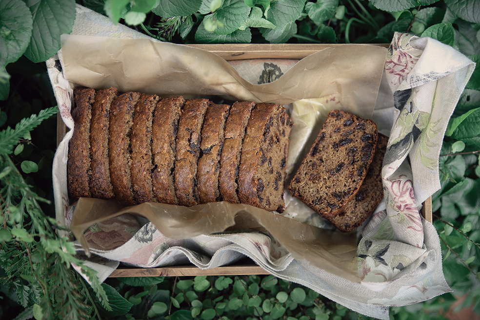 Rustic walnut & raisin tea bread