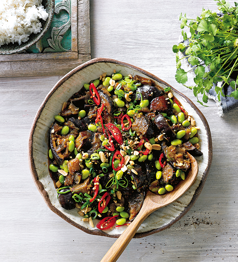 Sichuan chilli eggplant and soybeans