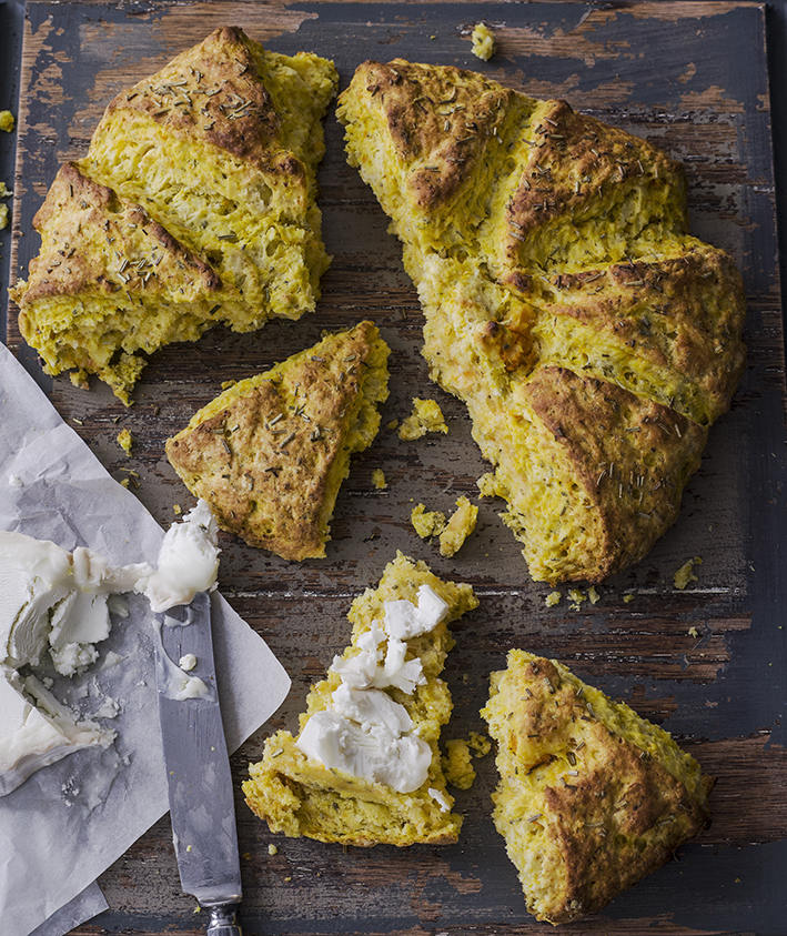 Butternut squash scones with goats’ cheese