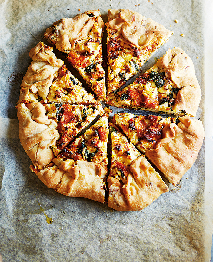 Rustic Pumpkin, Ricotta and Caramelised Onion Tart