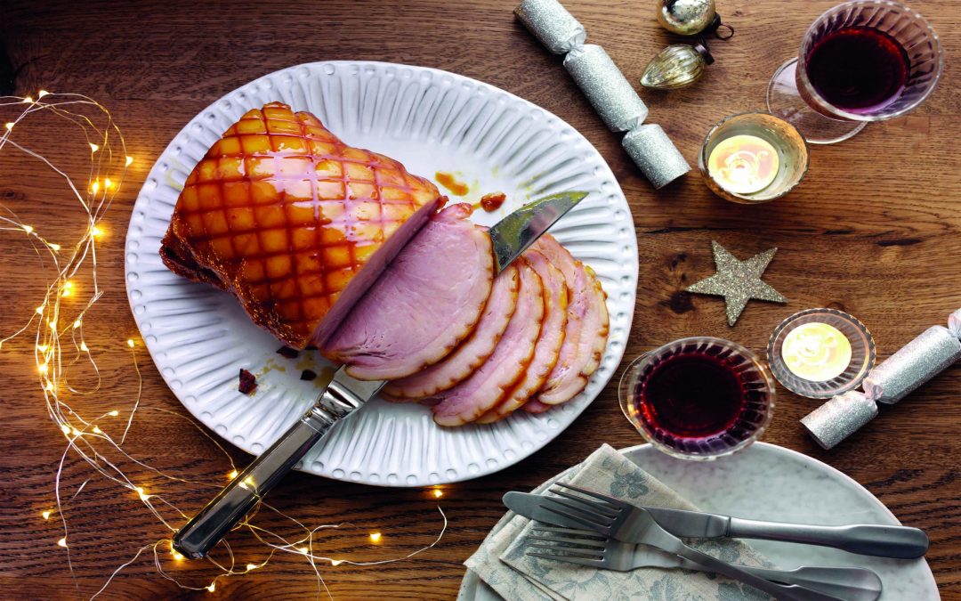 Ginger beer mustard glazed ham