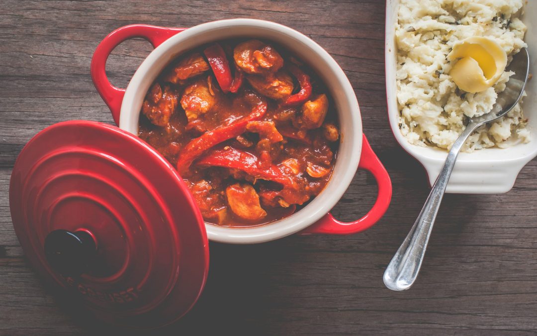 Chicken paprika with colcannon mash