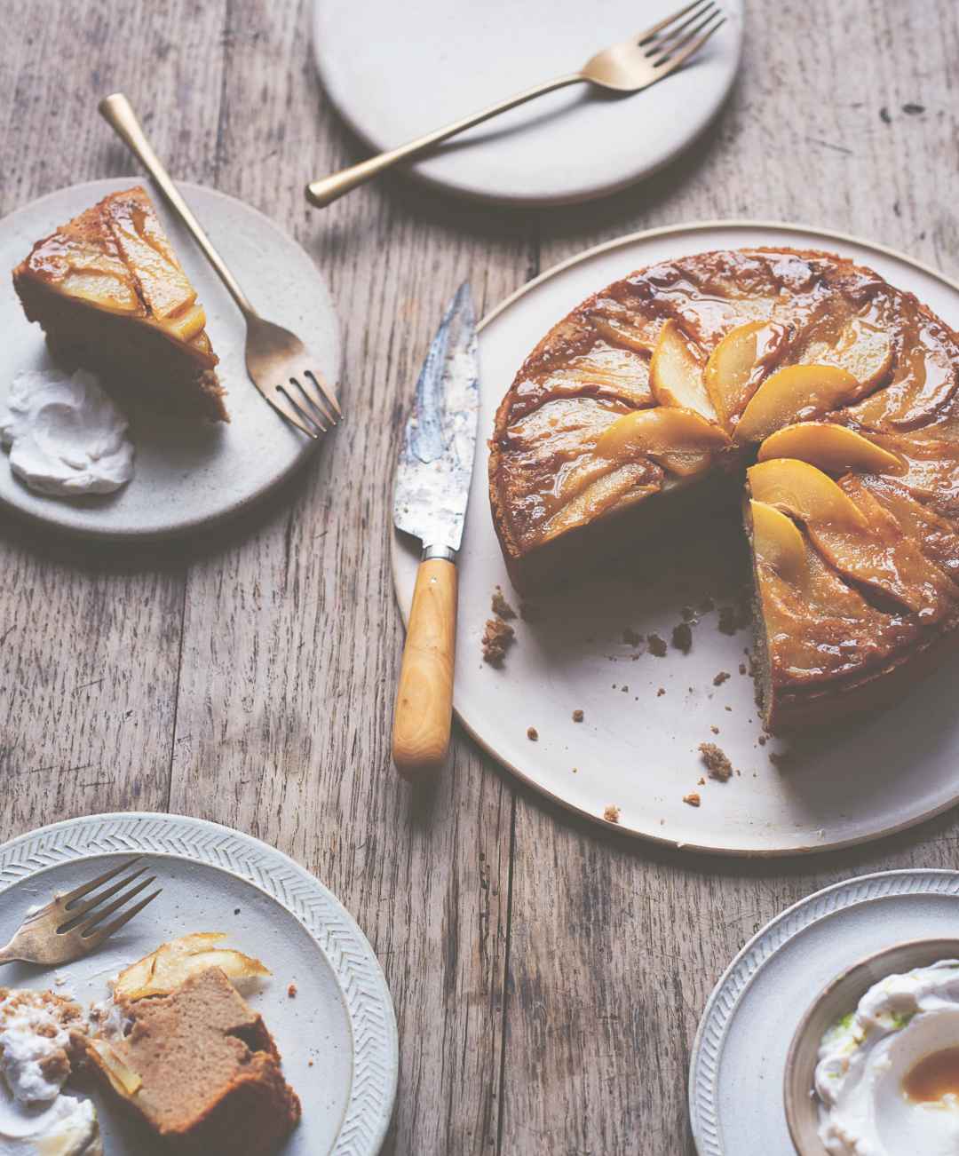 Upside-down pear cake - gluten-free, vegan and perfect with a cup of tea!