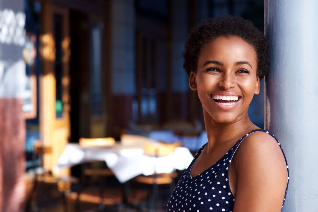 woman smiling with confidence